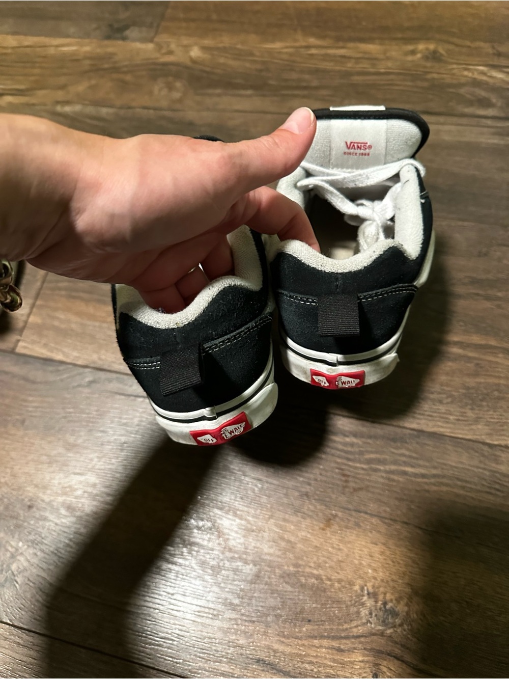 Vans Kids Black and White Low-Top Skate Sneakers - Picture 4 of 5